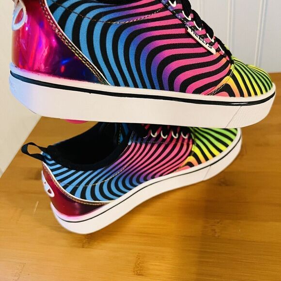 Heelys PRO 20 PRINTS BLACK RAINBOW Zebra Print Skate Rolling Shoe Women 5 YTH 4 - Picture 6 of 10